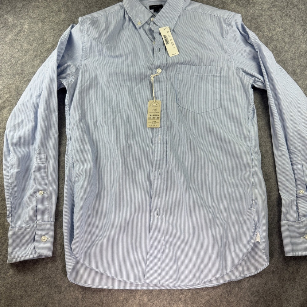 J.Crew Slim Fit Pinstripe Button Down Shirt Blue White Cotton 07908 Small NWT